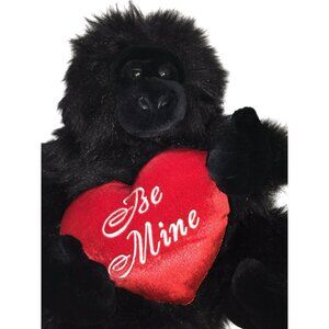 VALENTINES Black Gorilla BE MINE Heart Love 16" Plush